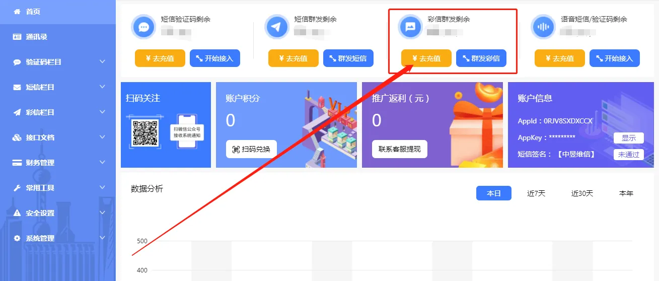 短信验证码平台充值